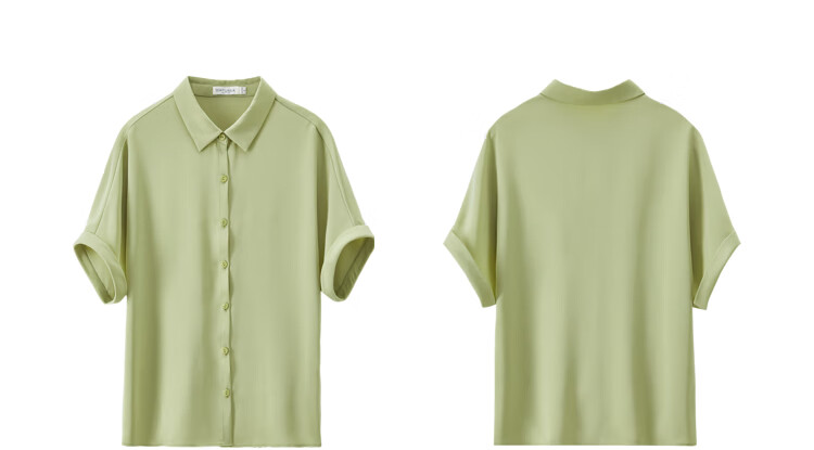 Sentubila Short-Sleeve Chiffon Blouse for Women, Summer Casual Commute Professional Shirt, Versatile Slimming Top, Blue, M 15
