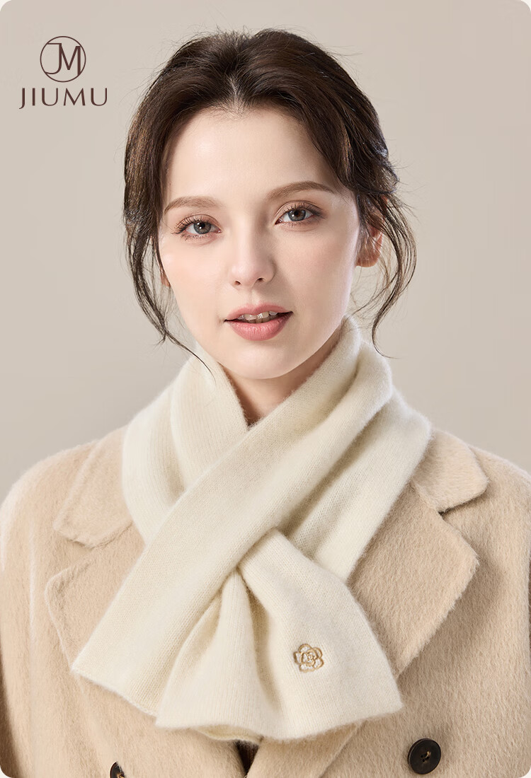 JIUMU 100% Cashmere Scarf for Women, Autumn And Winter Warm Neck Warmer, Gift for Women Or Mothers, Birthday Present Gift Box 1