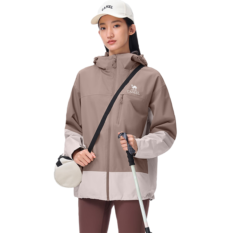 CAMEL [Yano] Triple-Protection Hardshell Jacket for Men And Women, Color-Block Outdoor Windproof Waterproof Mountaineering Coat 5781