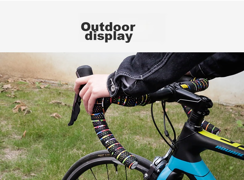 BIKEBROS Bicycle Handlebar Tape, Road Bike Handlebar Tape Curved Handlebar Racing Fixed Gear Bike Handlebar Tape, Breathable Non-Slip Shock-Absorbing Sweat-Absorbing PU Leather Handlebar Tape Wrap Strap Tie, Black 8