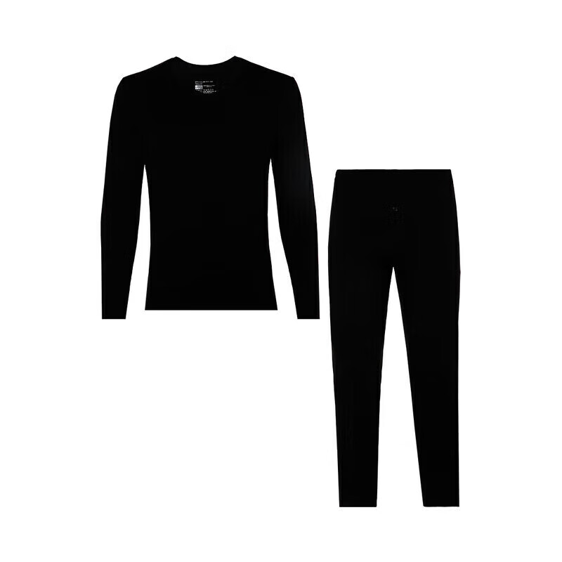 AIMER MEN Thermal Underwear Autumn Winter Set Anti-Static Thin Warm NS74J461 Black 175