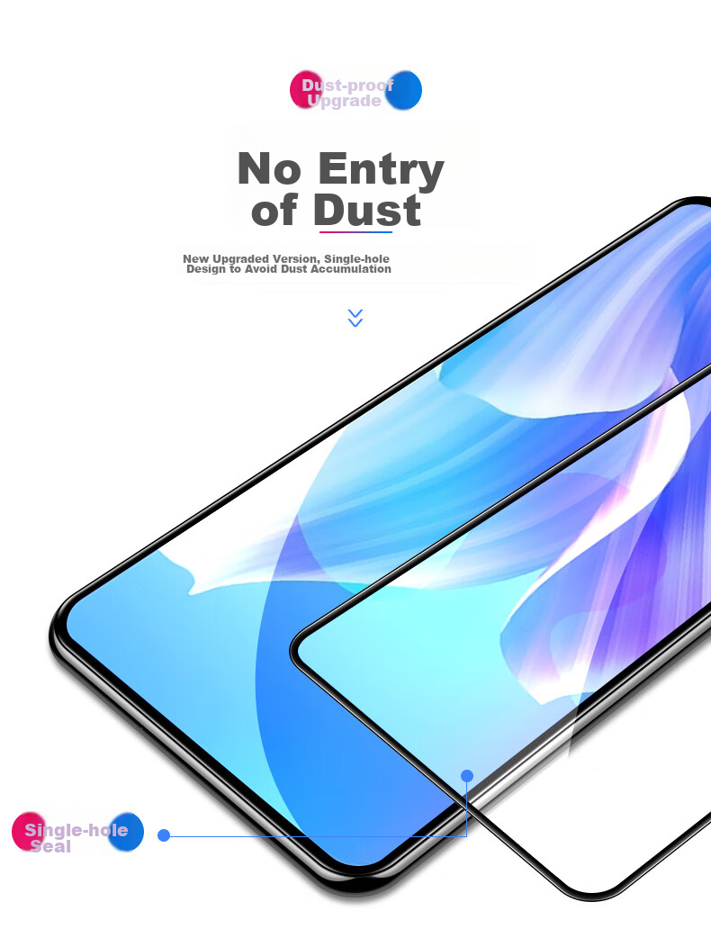 HotFire Tempered Glass Screen Protector for Huawei Enjoy 20 Plus, Full Coverage Automatic Adhesive Glass Protective Film for Enjoy 20 Plus Smartphone 2