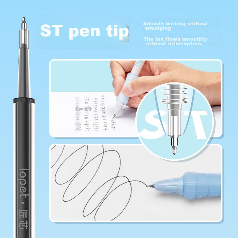 LOPET Retractable Gel Pen Refill, 0.5mm, Black, ST Pen Refill, Quick-Drying, Universal for Gel Pens, LT-8025 2