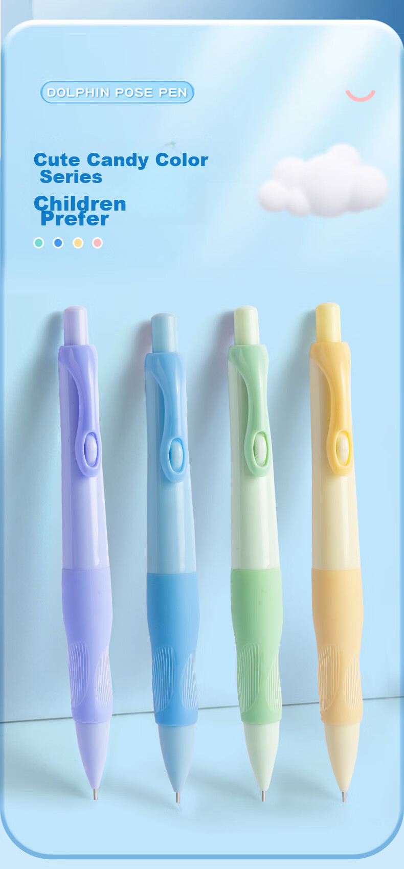 DiLe Ergonomic Pencils for Elementary School Students, 0.5mm Mechanical Pencils for First And Second Graders, Thick Barrel for Correct Grip, 4 Pencils [One Each in Four Colors] + 5 Boxes of Lead Refills, 323 5