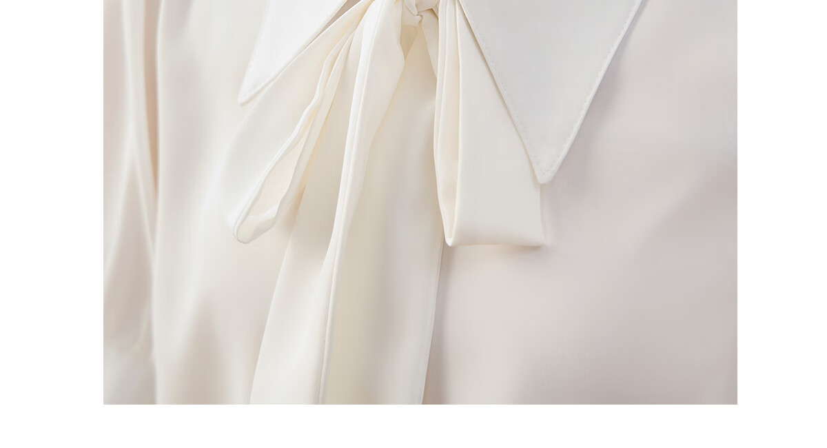 Chushen Long-Sleeve Shirt for Women, Elegant Lapel Design with Bow Tie, Casual White Blouse S13KC2990 Size M 6