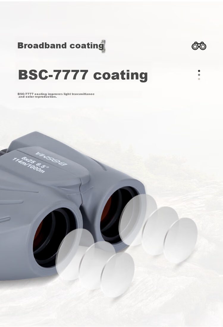 BOSMA Binoculars, Sparrow Model, 8X25, High-Definition, High-Magnification, Concert, Children's Portable Large Telescope, BAK4 Lens 8