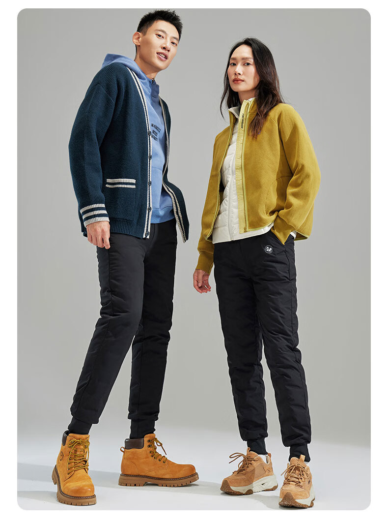 Xiongmaoxiangban down Pants for Men And Women, Autumn And Winter Style, Fleece-Lined Thickened Trousers, Warm Cotton Pants, Suitable for -30°C in Northeast China, Outdoor Wear, Duck Dow 16