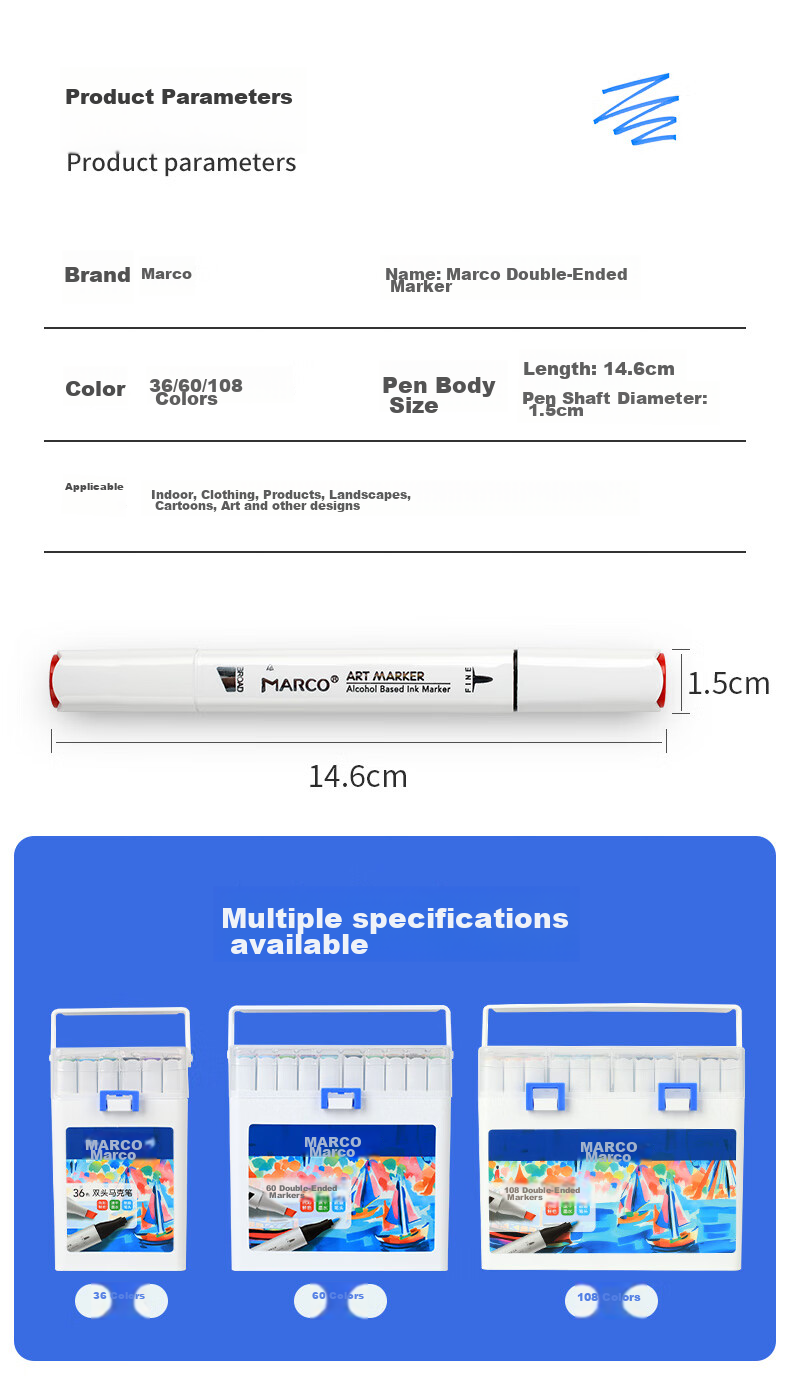 MARCO Dual-Tip Alcohol-Based Markers, 36 Colors, Quick-Drying Design for Students And Children, Professional Art Watercolor Pens, Painting Pigment Set, Gift for Back-To, Watercolor Pens for Art Educatio 13