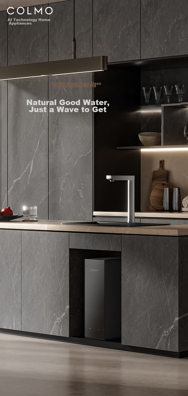 COLMO Water Purifier Black Pearl Integrated Hot Water And Purification System, 800G Household Kitchen Heating Direct Drinking Under-Sink Purifier, Specialized for Kitchen Use, Under-Counter, No Scale Inhibitor, RO Reverse Osmosis RC119 3