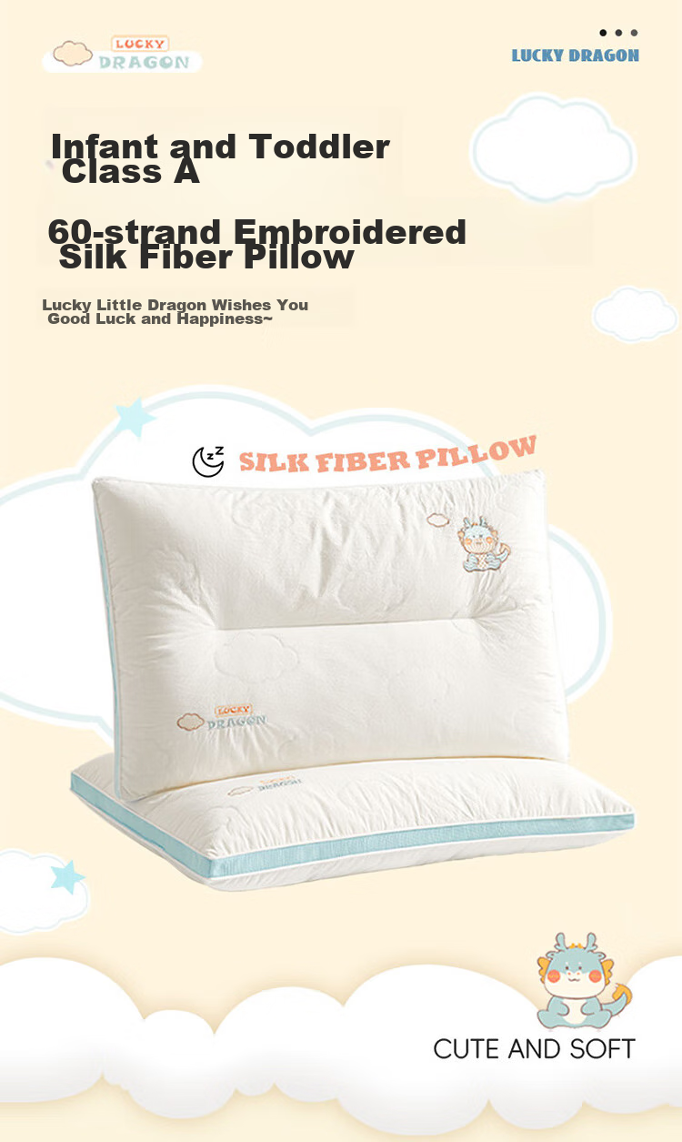 Dohia Pillow Core, European Light Luxury Embroidered Silk Fiber Pillow, Student And Adult Soft Pillow Core, Single Pack, 74*48cm 1