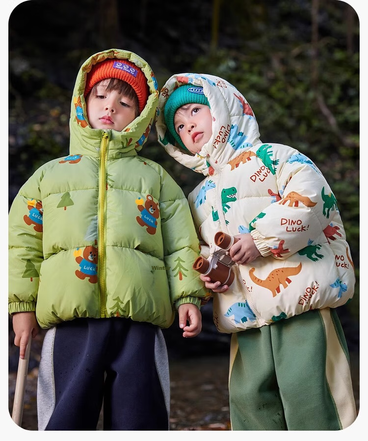 Dudu Kids Boys Thickened Cotton Jacket Baby Winter Coat Children's Cotton-padded Clothes Girls Cotton Coat Toddler Winter Wear Red 90 25