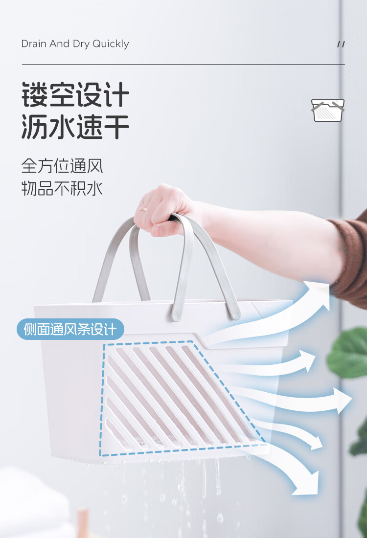 Xitianlong Large Bathroom Laundry Hamper, Household Plastic Laundry Basket, Clothes Storage Rack, Toy Storage Basket with Handle 3