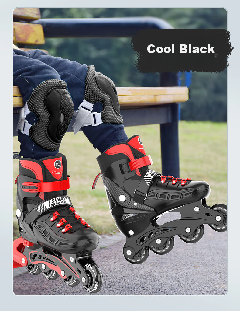 SWAY Roller Skates for Children, Inline Skates Set with Adjustable Wheels for Boys And Girls, Roller Skates for Beginners And Older Kids M7 7