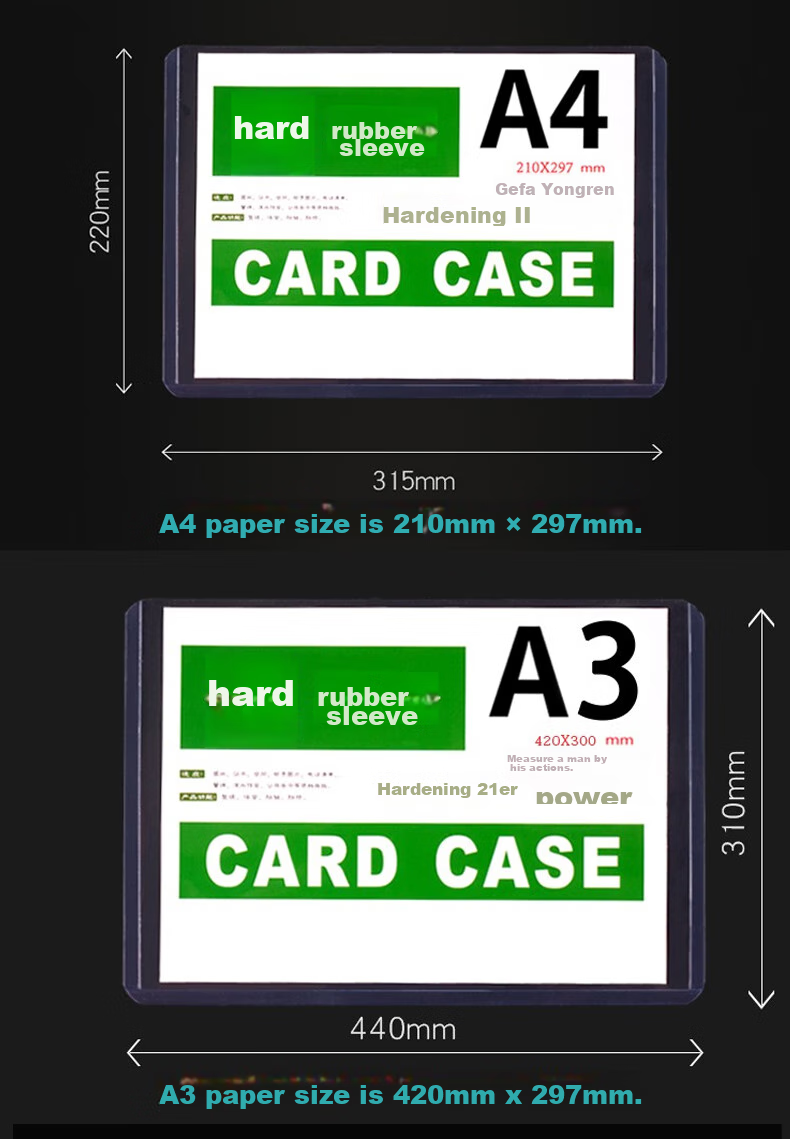 Oumai Transparent Hard Plastic Sleeve Card Holder Document Protector License Display Frame PVC Hard Plastic Material Protective Sleeve Card Kshi A4 Transparent Hard Plastic Sleeve 5-Pack (Thickened Version) 2