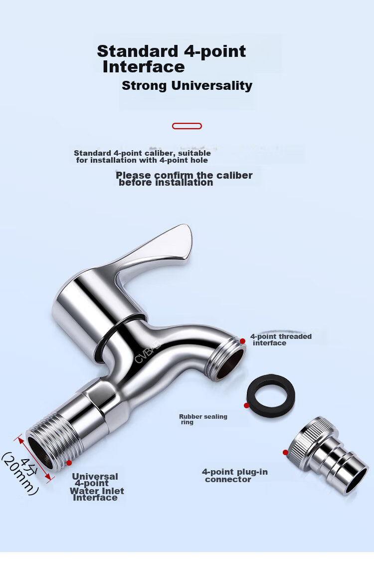 CVBAB All-Copper Washing Machine Faucet, 1/2 Inch Quick-Open Thickened Tap Water Faucet for Washing Machines CV3209 10