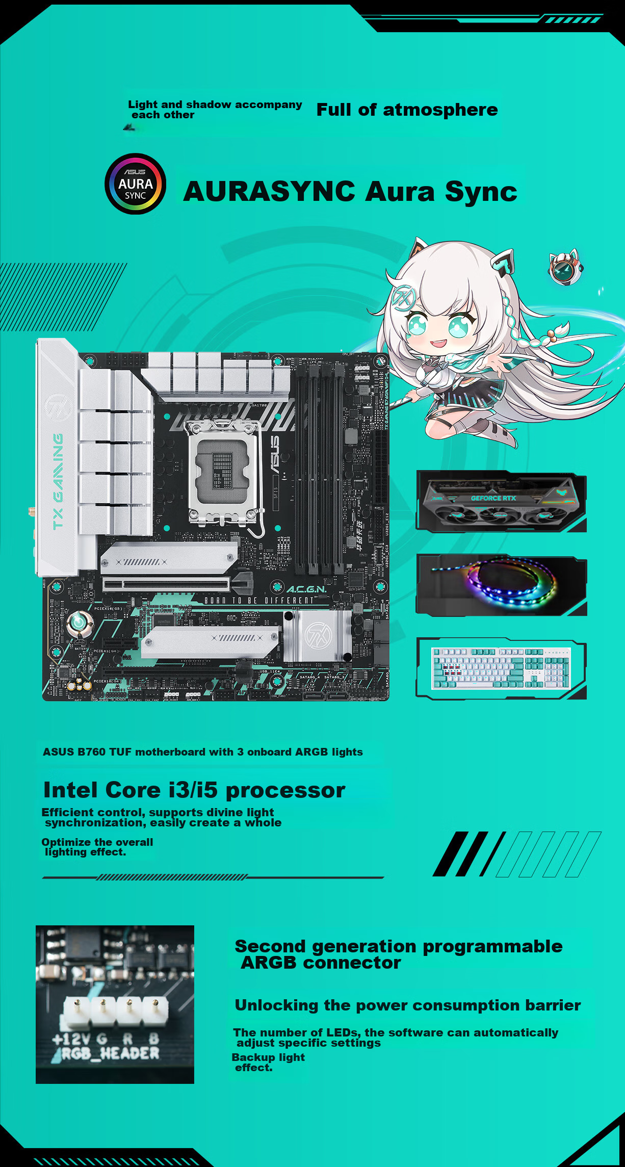 ASUS TX GAMING B760M WIFI D4 Motherboard, Supports CPU 14700K/14600KF/12600KF (Intel B760/LGA 1700) 19