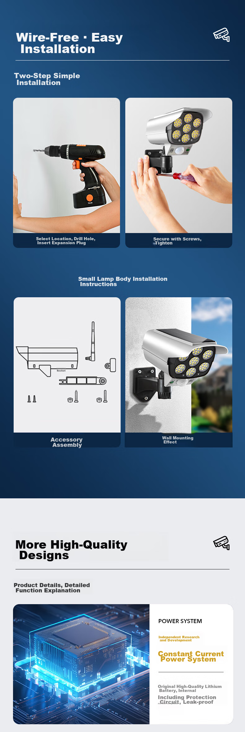 Heart LocK Solar Outdoor Garden Light, Home Artificial Fake Camera Surveillance Light, Outdoor Lighting, Motion Sensor Anti-Theft Light 9