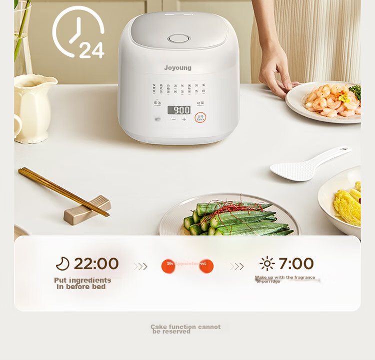 Joyoung 2L 1-2 Person Compact Capacity Rice Cooker, Ceramic Inner Pot with Non-Stick Coating, Dual NTC Temperature Sensing, 3A Grade Excellent Rice, 20FY2 25