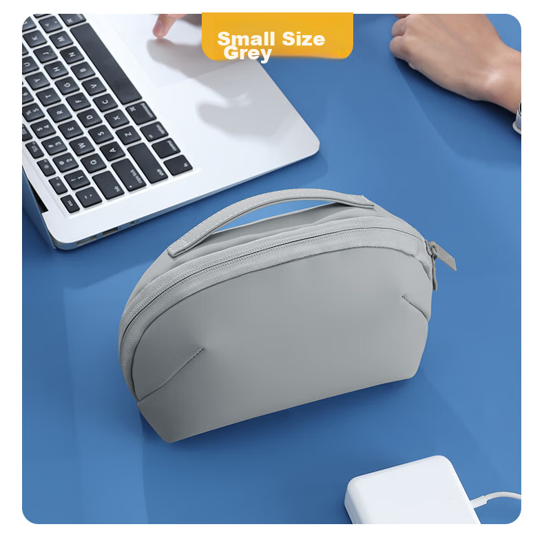 BUBM Digital Storage Bag, Portable 3C Cable, USB Drive Travel Pouch, Charging Cord Volcano Bag Storage Box, Large Size, Smog Blue 20