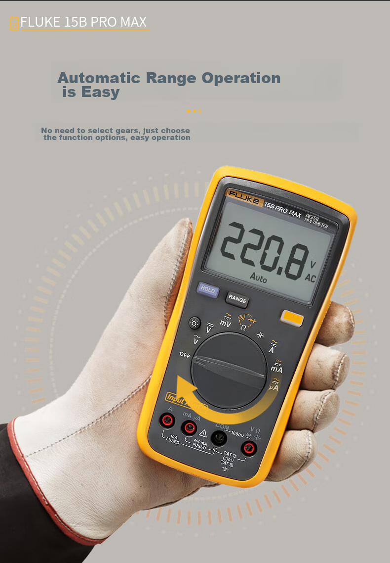 FLUKE F15B PRO MAX Digital Multimeter, Handheld Multi-Function Meter, Ammeter, Instrument F15B+ 9