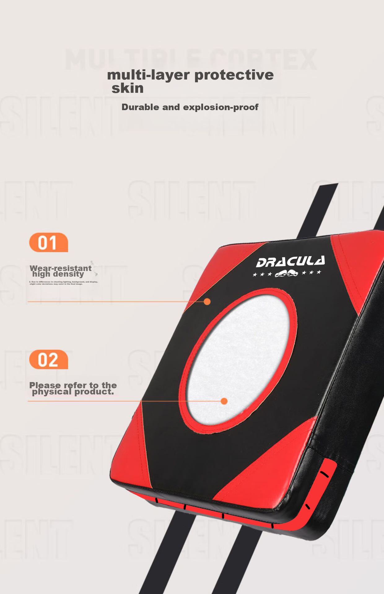 MUAYTHAI DRACULA Boxing Wall Target Training Equipment, Kickboxing Home Indoor Punching Bag, for Adults And Children, Wall-Mounted without Drilling, White 7