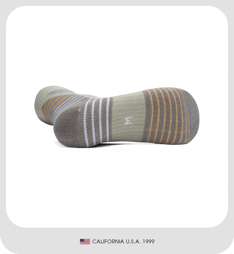 TFO 5th Generation Hiking Socks Shock Absorption Outdoor Sports Mountaineering Socks B2902414 Men's Khaki M 9