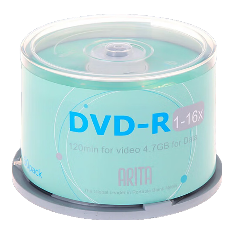 RITEK (ARITA) e-Generation Series DVD-R 16x 4.7GB Blank Disc Recordable Disc Bulk Pack 50pcs