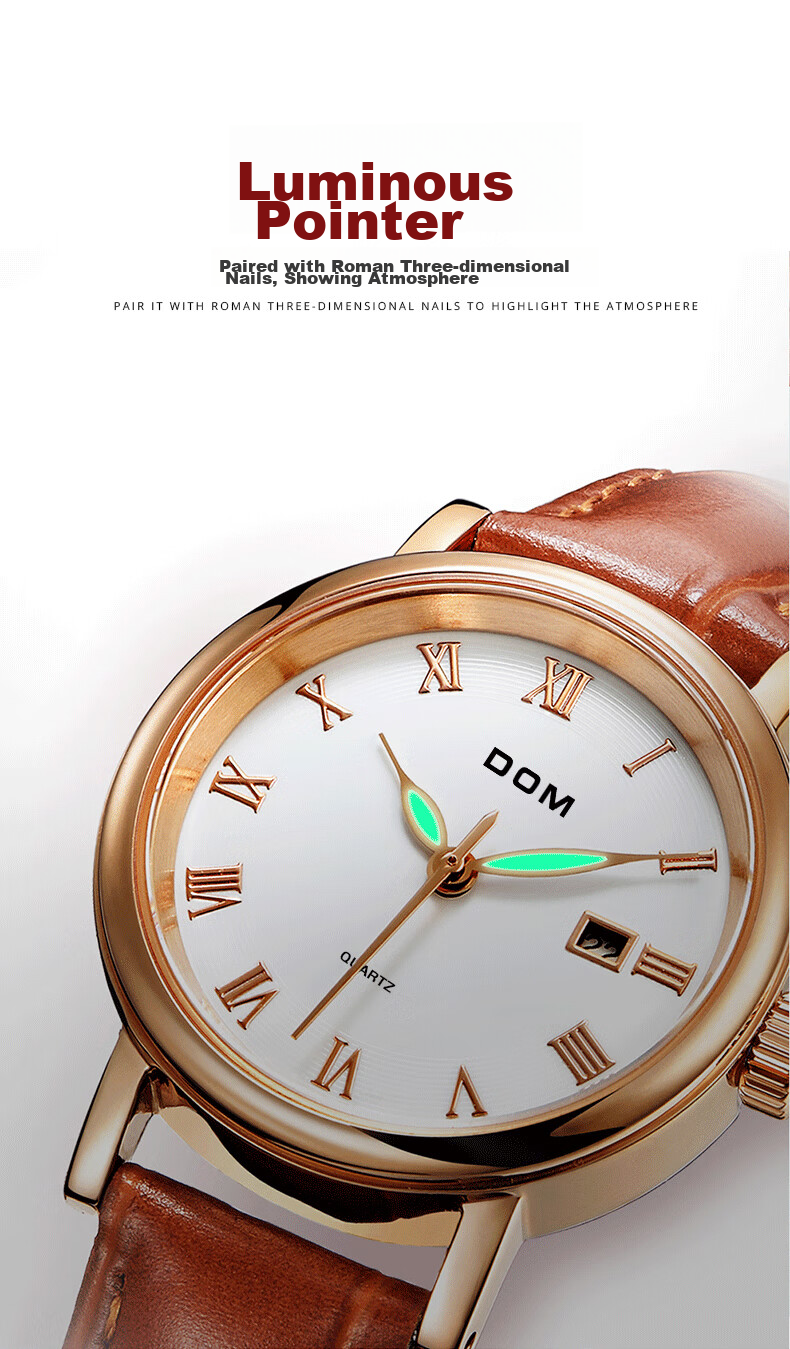 DOM2026 New Brand Watch for Women, Top Ten Famous Watches, Mechanical And Quartz Style, Suitable As Birthday Gift for Female High School Students And Wome 8