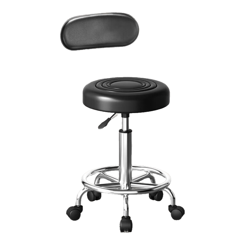 Jiuqiangu Adjustable Height Bar Stool, Thick Swivel Chair for Restaurant, Hair Salon Bar Stool with Wheels Model 4444
