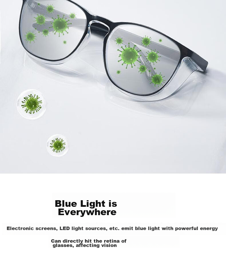 Cuntiandaofu Windproof Goggles, Pollen-Proof Glasses, Blue Light Blocking Glasses, Soft Protection, Anti-Fog And Blue Light Blocking Clear Frame Glasses 8