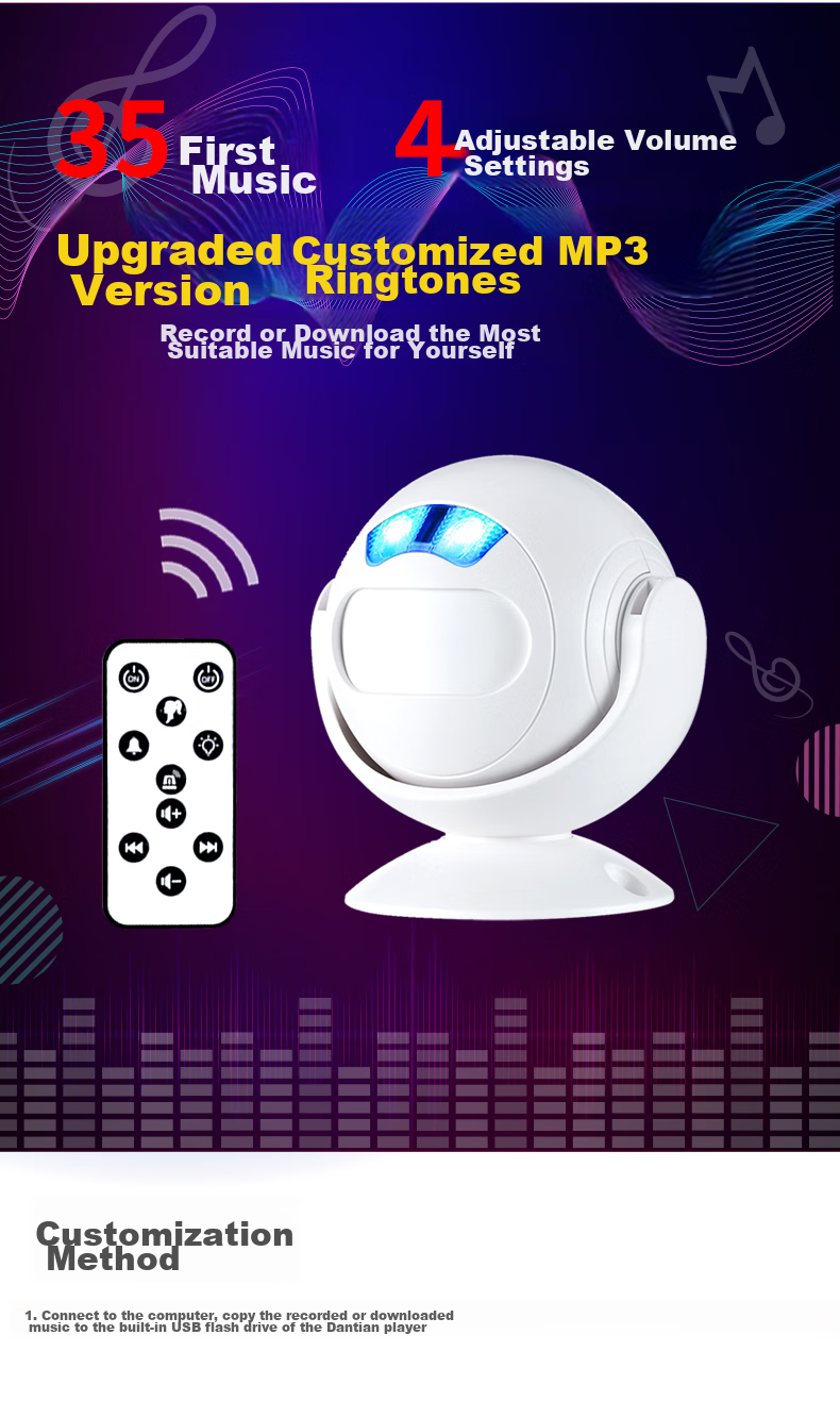 LFang SF23 Doorbell, Welcome to Visit, Entrance Shop Greeting Device, Voice Customized Reminder, Infrared Anti-Theft Alarm 4