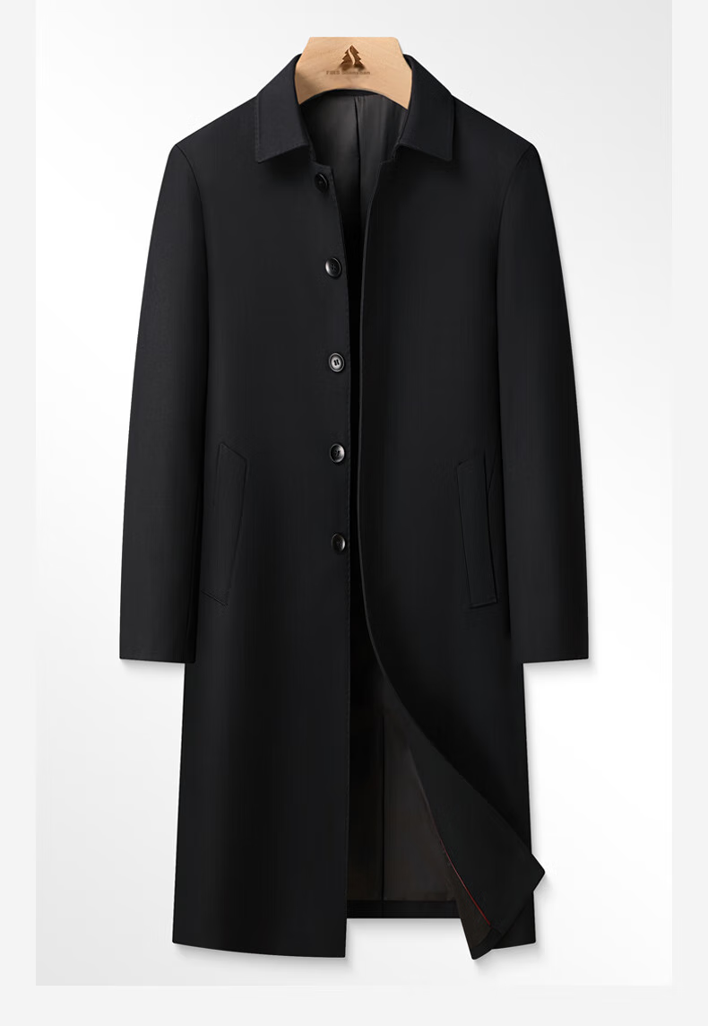 FIRS [Extended Over-Knee] Trench Coat for Men, Spring And Autumn Mid-Length Lapel Executive Overcoat, Business Casual Coat, Men's Outerwear 2