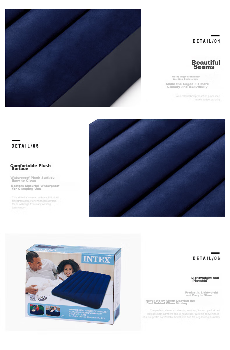 INTEX Inflatable Air Bed for Two People, Extra Large Air Mattress, Three-Person Pull-Out Air Bed, Foldable Outdoor Air Bed for Home Use, Model 64755 Camping Mat 8