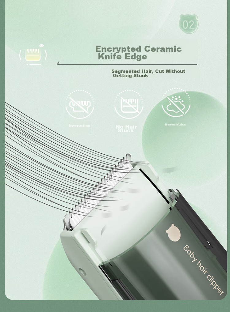Bear Professional Baby Hair Clipper, Children's Electric Trimmer with Low Noise, Long Battery Life, Automatic Hair Suction, Fully Washable P05G1 10