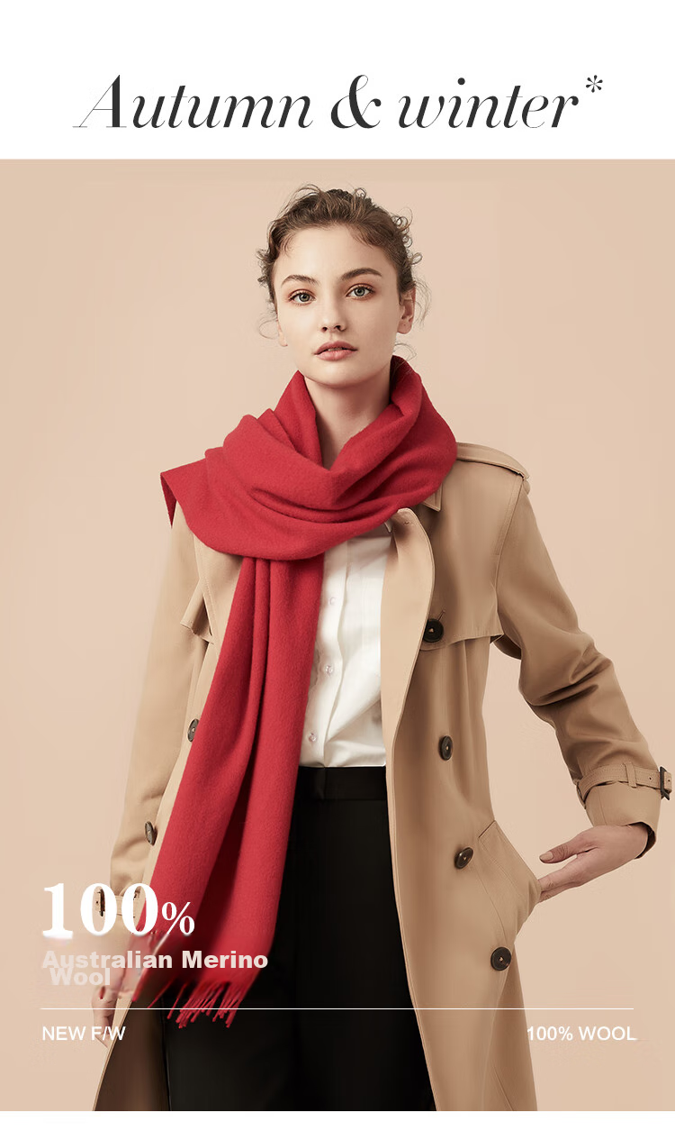 Hengyuanxiang Scarf for Women, Autumn And Winter Pure Wool Neck Warmer, Birthday Gift for Mothers And Elderly, Corporate Annual Meeting And National Day Festival Gift Box Set 2