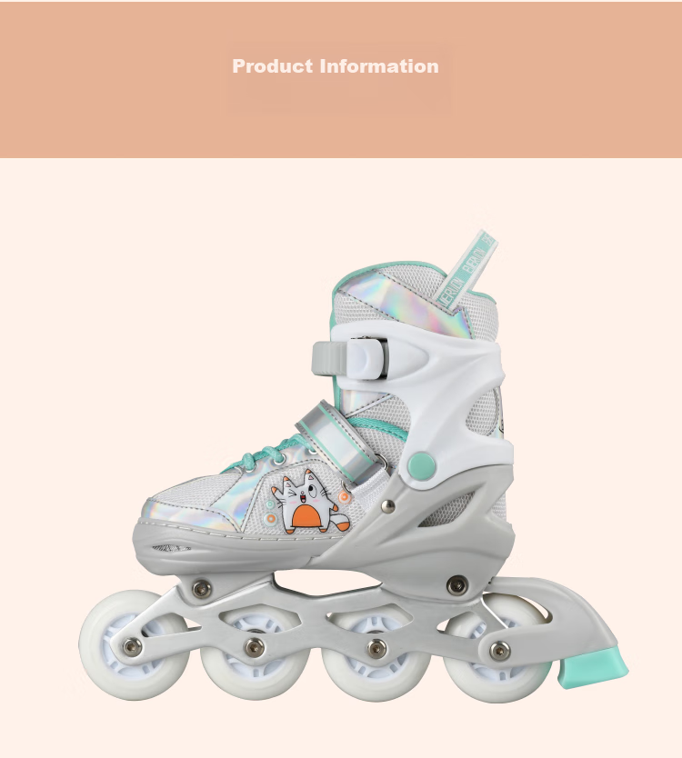 EVERVON Roller Skates for Children EV088, Boys And Girls Eight-Wheel All-Light Roller Skates with Protective Gear, Size S Fits 30-33 Inches 6