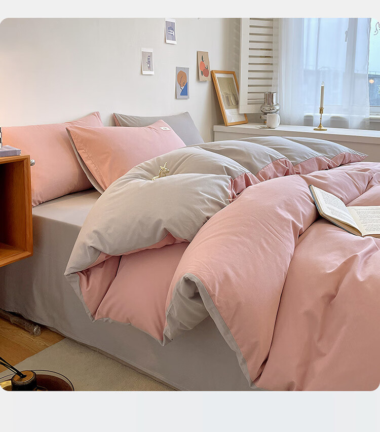 Wuyinliangpin 100% Pure Cotton Duvet Cover, All-Cotton Single Bed Quilt for Student Dormitory, Single Piece Bedding, 150*200cm 2