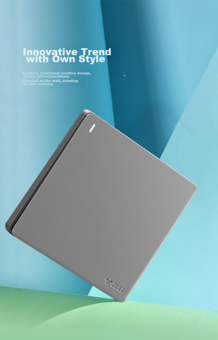 BULL Switch Socket G12 Series, Single Pole Double Throw Switch, Wall Large Panel G12K112, Space Gray, Concealed Installatio 4