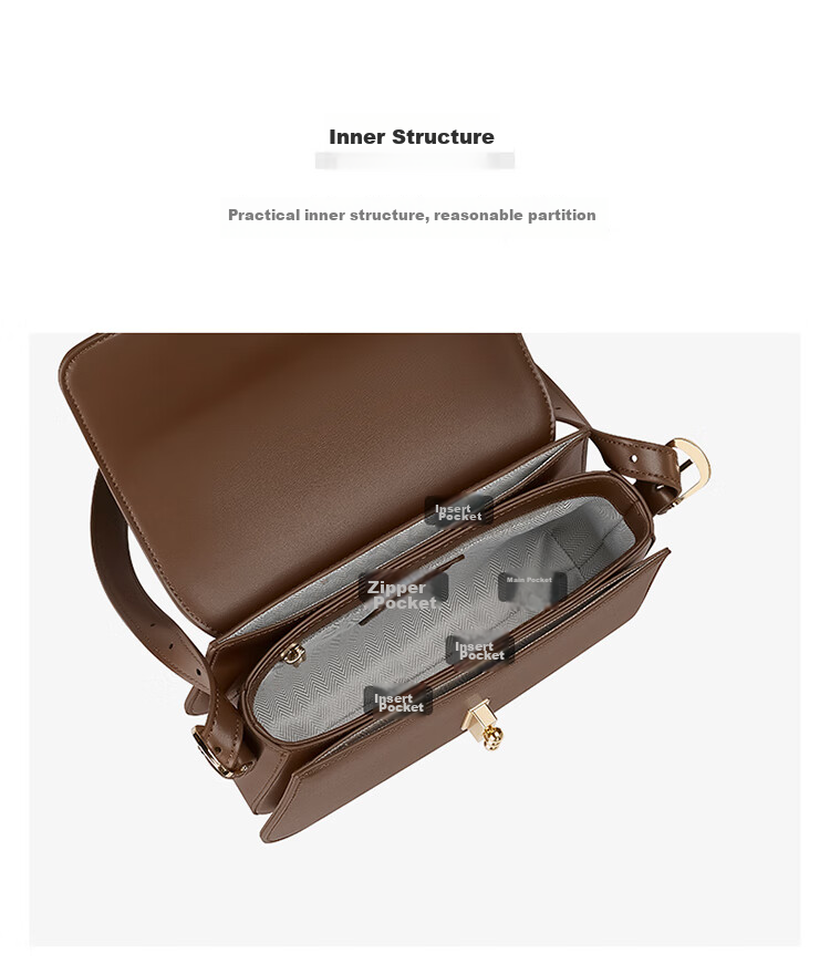 FOXER Leather Women's Handbag, Large Capacity Tote Bag, Shoulder Bag, Crossbody Bag, Light Luxury Valentine's Day Gift 8