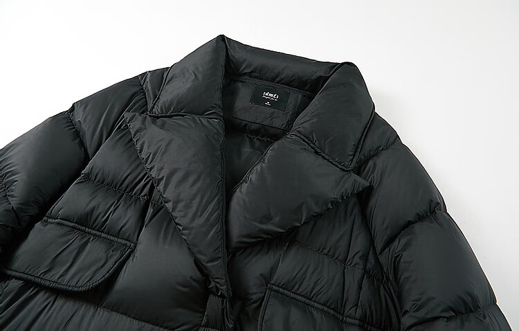 Dme [Love Little Stove] Winter Lightweight Fluffy 90% Duck down Jacket, Stylish Lapel Long Coat for Wome 5