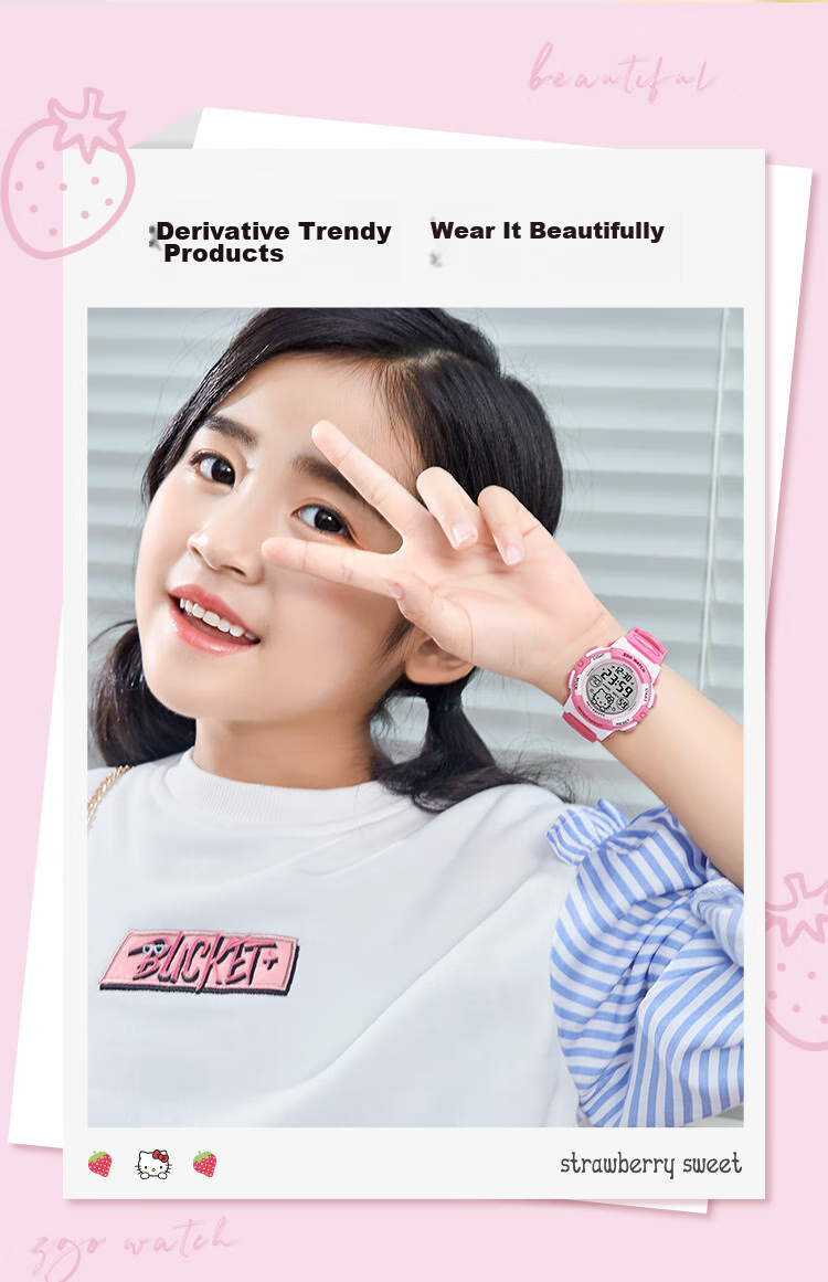Hello Kitty Children's Watch for Ages 6-12, Time-Telling Electronic Watch for Girls, Cute Watch Specially Designed for Elementary School Students 2