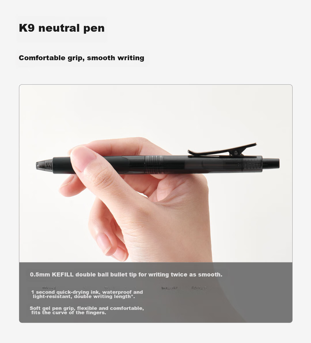 KACO CWIA Certified Exam Pen 0.5mm Black Gel Pen Smooth Quick-Dry Retractable Student Writing Pen Carbon Ballpoint Pen 5-Pack 9
