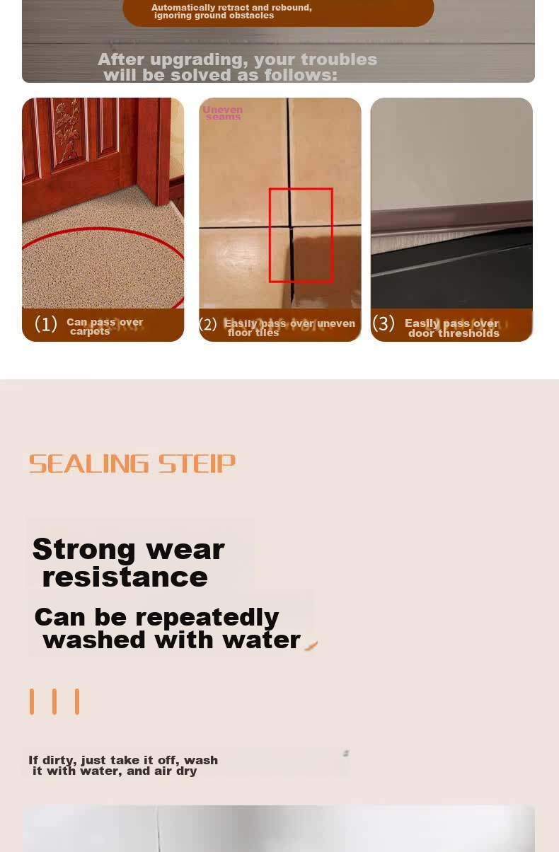 Cigeman Door Seal Strip, Bedroom Soundproof Strip, Wind And Light Blocking, Door Bottom Seal Strip, Door Gap, Soundproof Strip, Draft Preventio 10