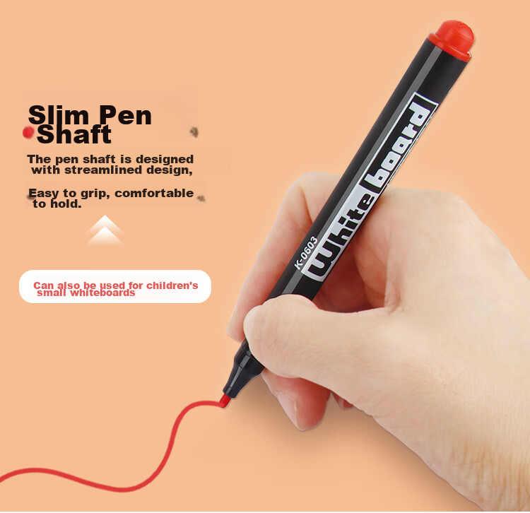 Genvana Whiteboard Markers, Black Mini Small Thin Single-Tip Erasable Easy-To Pens for Children, Boys And Girls, Pack of 20, K-0603 5
