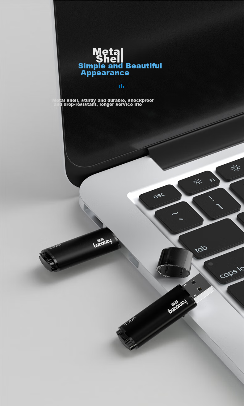 FANXIANG 64GB USB Flash Drive, USB2.0, Professional Bidding Mini USB Drive, Portable, Plug And Play, Enterprise Bidding Car Computer Universal Metal Flash Drive F202-2 Black 6