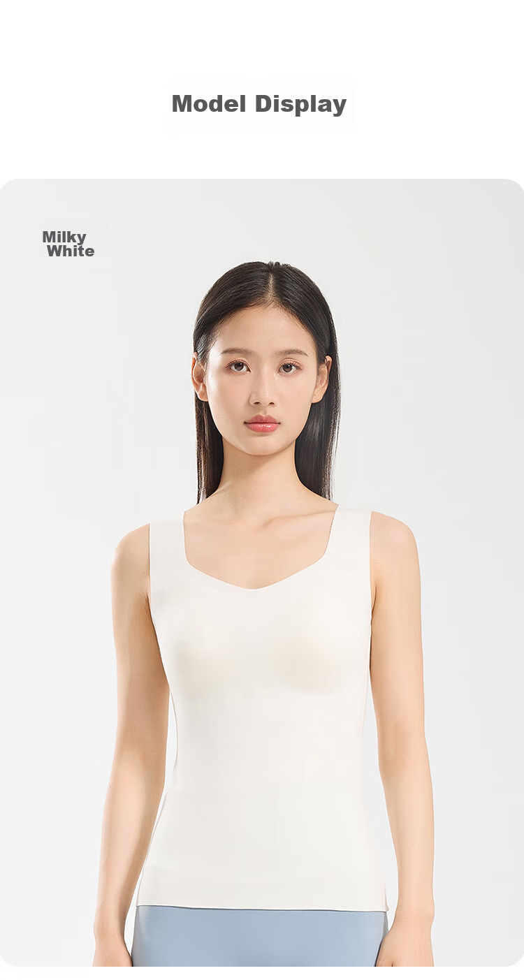 JD Jingzao Summer 100% Wool Base Vest Women Fine Merino Wool Sleeveless Top Tranquil Black XL 13