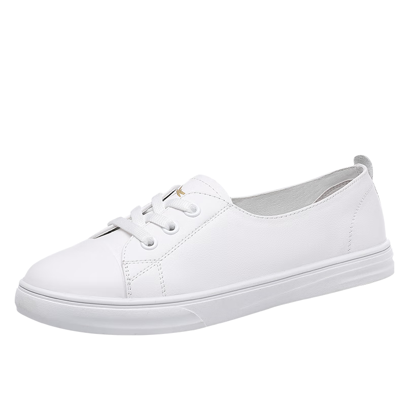 RED DRAGONFLY Women's Casual Shoes, Flat Lace-Up Sneakers for Students, White Sports Shoes, C0TTN03632