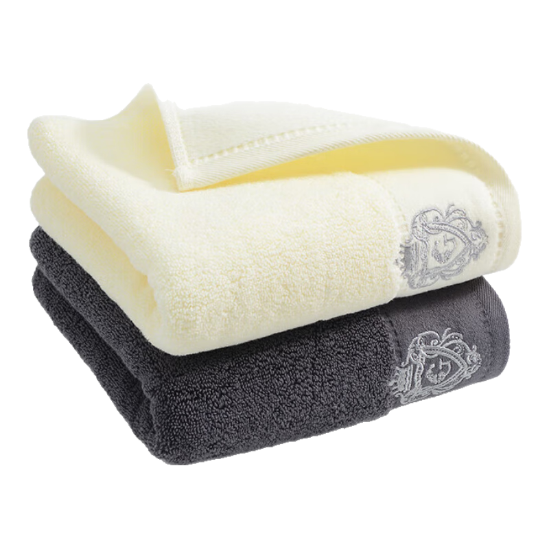 Grace Pure Cotton Antibacterial Anti-Mite High-End Towel, Embroidered, Highly Absorbent, Soft And Skin-Friendly, Extra Large And Thick Face Towels, 2-Pack Sports