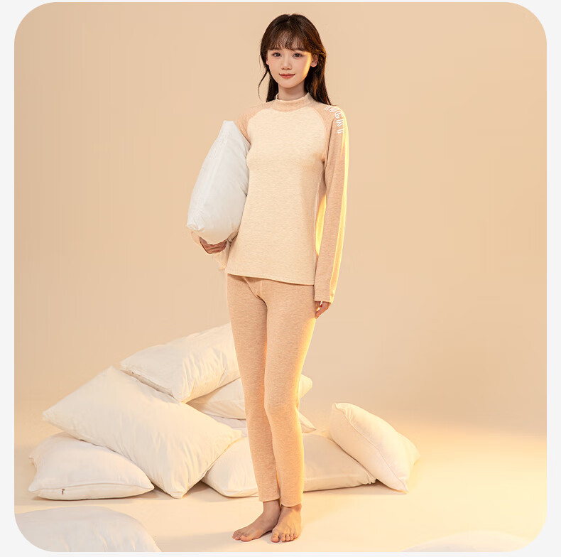 YING BO LUN Winter Girls Thermal Warm Underwear Set for Older Children, Beige, Size 170, Model 81234 14