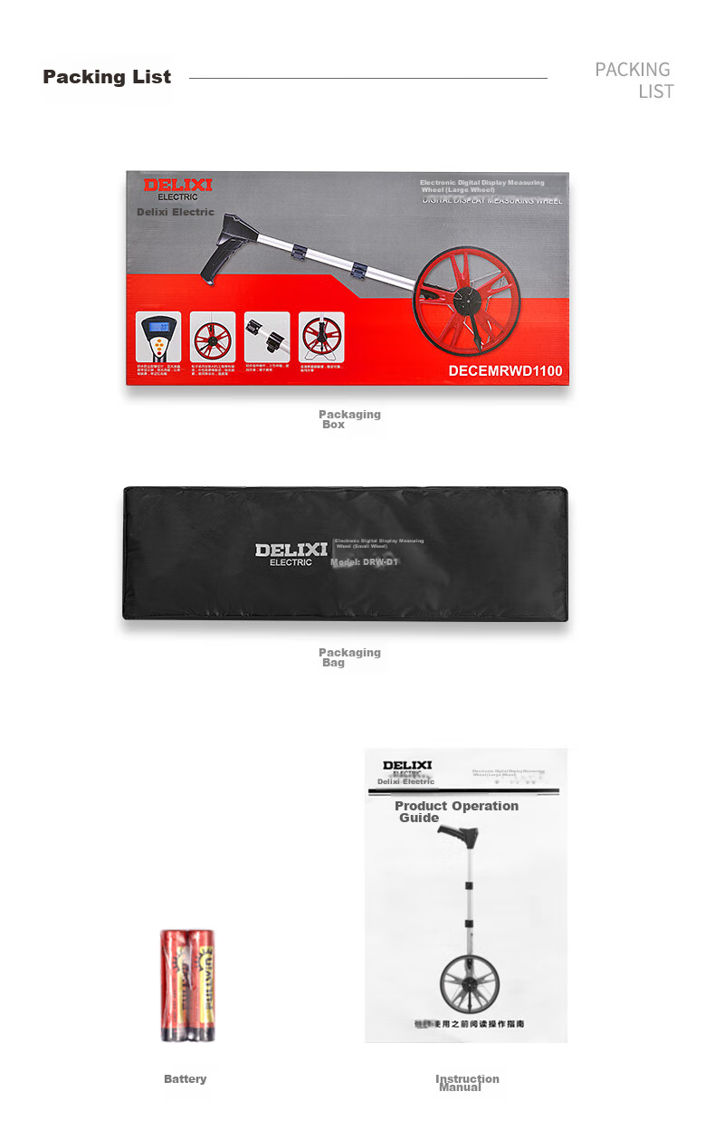 DELIXI ELECTRIC Mechanical Measuring Wheel, Ruler-Type Distance Meter, Roller-Type Household Measuring Wheel, 100CM 13